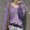Purple, variant on TRUBKH Women's Sweaters V Neck Tops Long Sleeve Shirts Lounge Sweater Going Out Tops Breathable Tops Tunic Tops Blouse Relaxed Fit Fall Casual Sweater Plus Size Women's Clothing Beige M