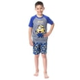 thumbnail image 4 of Despicable Me Minions Boys' Bello? 2 Piece Raglan Pajama Set Short Sleeve Shirt and Shorts Sleepwear Loungewear, 4 of 8