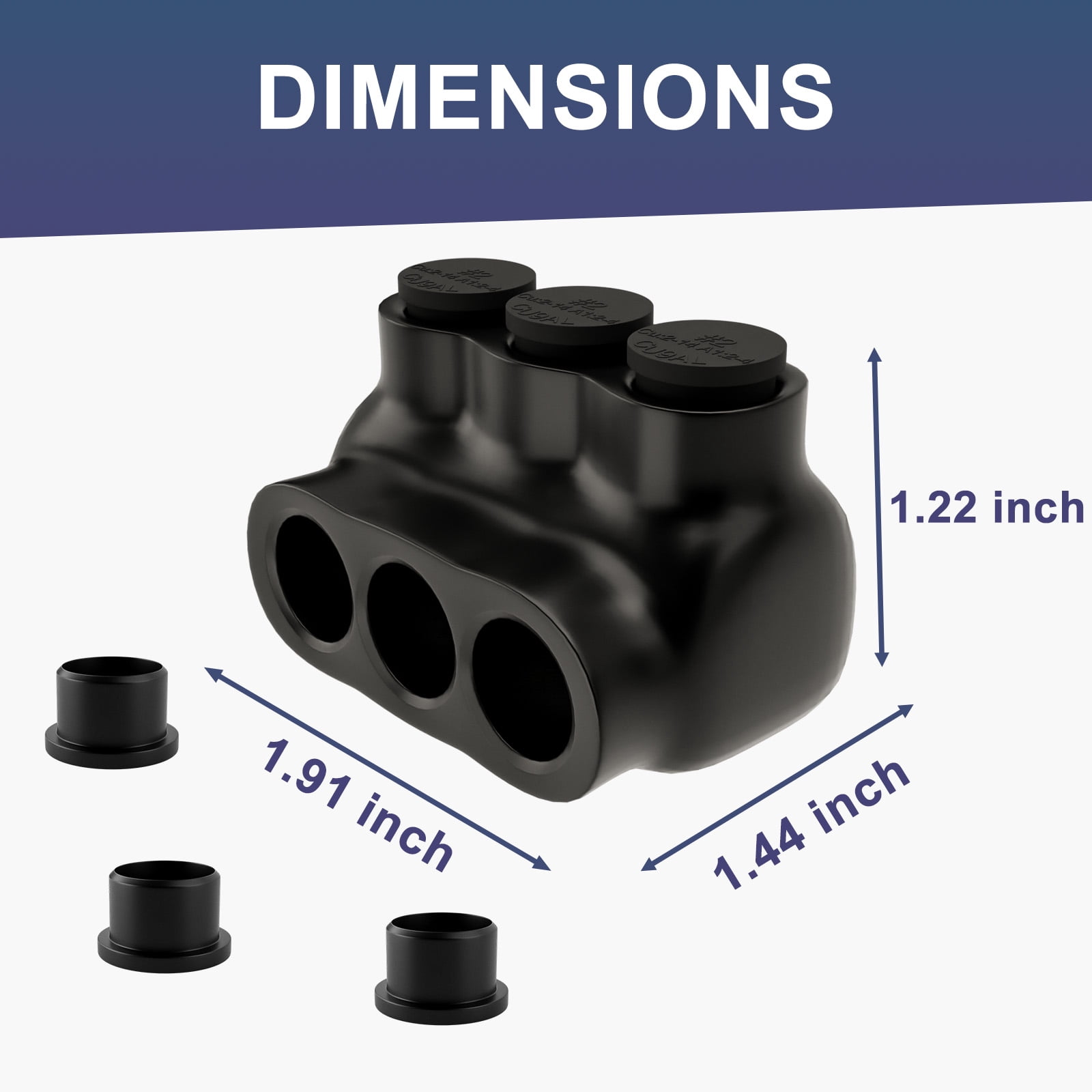 5 Pcs - Insulated Multi Cable Connectors 3 Port Single Entry Splice Electrical Power Connector Black Interconnect Terminals Pre Filled Wire Connectors (2-14AWG Wire Range)