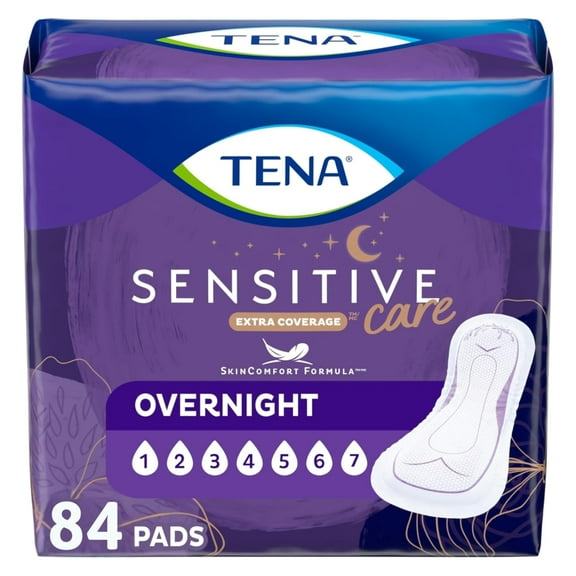 Tena incontinence pads for women, overnight, 28 count(Pack of 3)