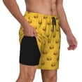 thumbnail image 3 of Picia Burger 1 pattern Mens Swim Trunks with Compression Liner Stretch Beach Shorts Quick Dry with Zipper Pockets No-Chafing Board Shorts-Large, 3 of 9