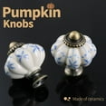 thumbnail image 5 of EP Ivory & Blue Pumpkin Knobs 6 Pack Ceramic Cabinet Knobs Vintage Drawer Pulls - Antique Dresser Pulls with Screws - Blue Flower, 5 of 13