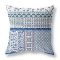 thumbnail image 1 of HomeRoots 410953 Coussin à Rabat Intérieur et Extérieur à Fermeture Éclair Bleu&44; Lavande & Blanc, 1 of 1