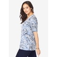 thumbnail image 2 of Jessica London Women's Plus Size Stretch Cotton Square Neck Tee, 2 of 6