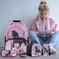 thumbnail image 2 of Bulopur Girls 17 Inch Backpack, 4 Piece Black Horse Print School Bookbag with Lunch Box, Water Bottle Holder and Pencil Case for Elementary Kids, 2 of 8