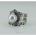 thumbnail image 2 of Freshwater Pearl 925 Sterling Silver Handmade Women Statement Ring Size 10.5, 2 of 6