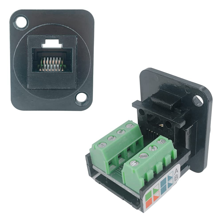 Adaptador De Montaje En Panel RJ45/8P8C Cpolebev - 5 Unidades, Conexión Sin Soldadura Tipo D