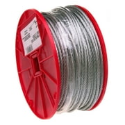 Galvanized Steel Wire Rope, 7x19 Strand Core, 3/16" Bare OD, 250' Length, 840 lbs Breaking Strength