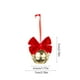 thumbnail image 3 of Adornos navideños con campanas de terciopelo rojo y lazos de hierro forjado para crear un ambiente festivo., 3 of 5