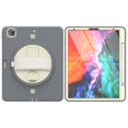 thumbnail image 5 of Dteck iPad Pro 12.9 2022 Case with Built-in Screen Protector, iPad Pro 12.9 6th/5th/4th/3rd Gen Case, Heavy Shockproof Rotatable Kickstand Cover with Hand/Shoulder Strap, Gray+Beige, 5 of 8