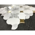 thumbnail image 6 of Waterjet Thassos White Marble & Gold Metal Floral Novelty Mosaic Wall & Floor Tile - Case (10 Sheets), 6 of 8