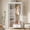 white, variant on Ataujin Armoire Wardrobe Closet, Wood and Metal Frame Clothes Storage Organizer, Open Hanging Rod, Bottom Drawer, Freestanding Bedroom Furniture
