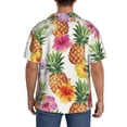 thumbnail image 5 of Xecao offers the Hawaiian Pineappl for Men's Casual Short-sleeved Shirt, a button-up collared shirt with a pocket, perfect for beach vacations and yacht travel in the 4X-Large size., 5 of 7