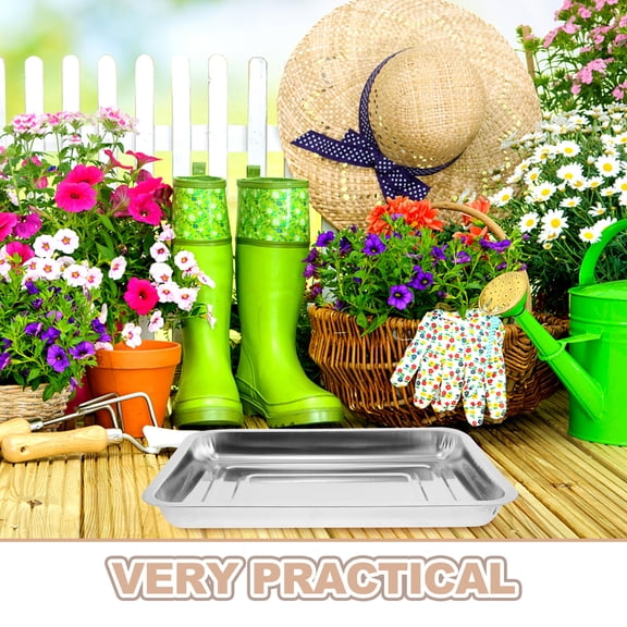 RENACLIPY Set of 6 Stainless Steel Nursery Trays for Seed Starting, Outdoor Gardening, Plant Propagation and Growing