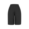 thumbnail image 7 of LEKODE Capri Pants for Women Wide Leg Pants Elastic Waist Gaucho Culottes Summer Flowy Palazzo Pant with Pockets Black L, 7 of 7