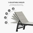 thumbnail image 5 of PURPLE LEAF Outdoor Chaise Lounge 3 Pieces Aluminum Patio Lounge Chair with Side Table and Wheels All Weather Outdoor Reclining Chair for Patio Pool Beach Sunbathing Chair, Stripe, 5 of 9