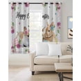 thumbnail image 2 of Happy Easter Kitchen Curtains Cute Rabbits Eggs Daisy Flowers Plants Watercolor Cafe Short Curtains for Bathroom Blackout Window Curtain Small Window Treatment Drapes for Bedroom 27.5"x39"x2, 2 of 9