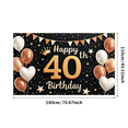 thumbnail image 5 of Golden Glitter Happy Birthday Banner Adult Milestone Celebration Polyester Decoration for Indoor Party Event Celebration, 5 of 8