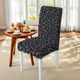 thumbnail image 5 of TSOVTHRID Black Leopard Print 5 Pcs Tablecloth with Dining Chair Seat Covers Washable Table Cloth Stretchable Chair Covers for Dining Room Banquet Home Kitchen Holiday Decoration, 5 of 7