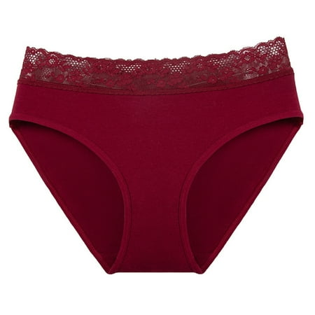 POPLIS Womens Underwear Cotton Bikinis Panties Lace High Waist Soft Breathable Panty Ladies Stretch Full Briefs Thongs