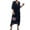 Black, variant on Women's Flowy Tie Front Midi Dress with Flutter Sleeves for Everyday Wear Plus Size 100% Polyester Silky Feel