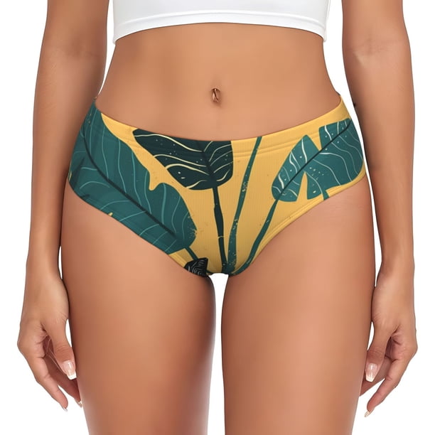 Balery Cat Hiding In Potted Plants Ropa Interior de Algodón para Mujer con Dibujo – Braguitas Cómodas y Elásticas, Estilo Clásico-3X-Large