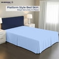 thumbnail image 2 of SGI bedding 10 inch Drop Bed Skirt Queen Size Platform Style, Classic Tailored Look, Elegant Pleated Style Dust Ruffle, Split Corners, Wrinkle Resistant Microfiber - Light Blue, 2 of 8