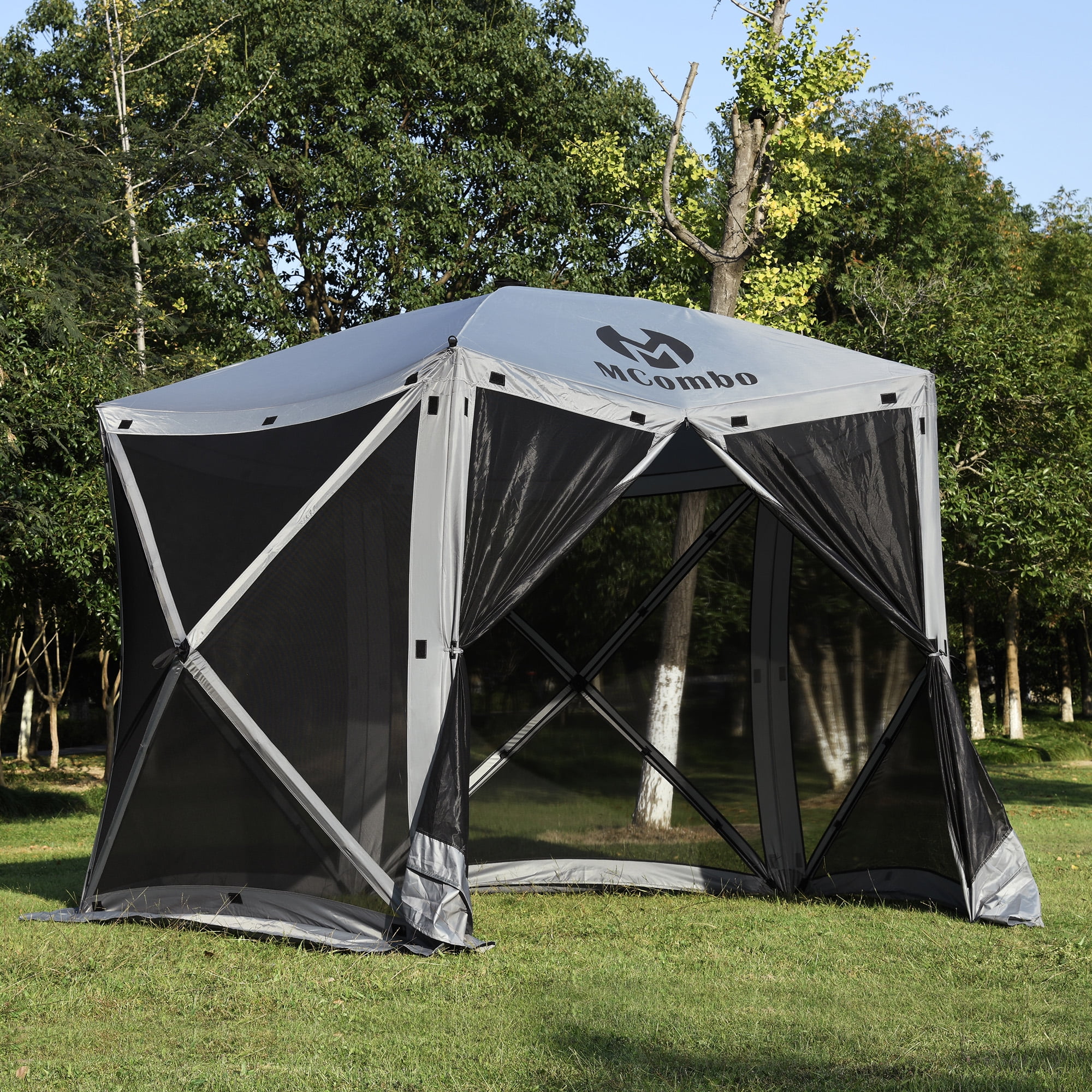 Mcombo 5-Sided Gazebo Portable Pop Up Tent Canopy, Shelter Hub Screen Tent for Outdoor Party (5-7 Persons), 1024-5PC