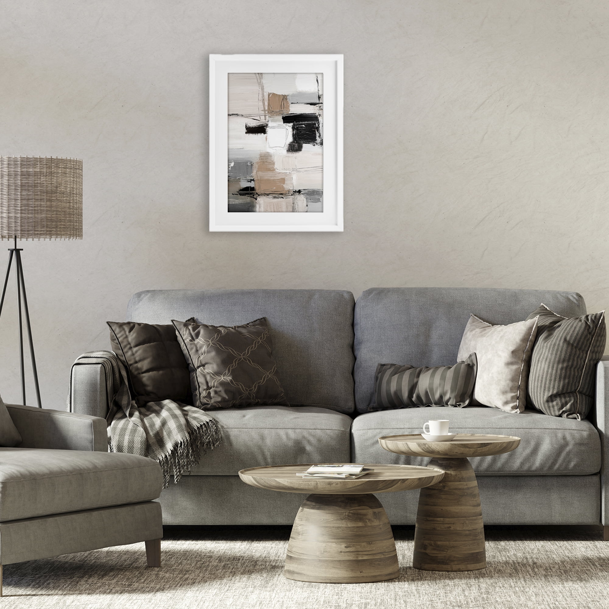 Stupell Industries Contemporary Neutral Variety White Framed Print Under Glass, design by Lanie Loreth