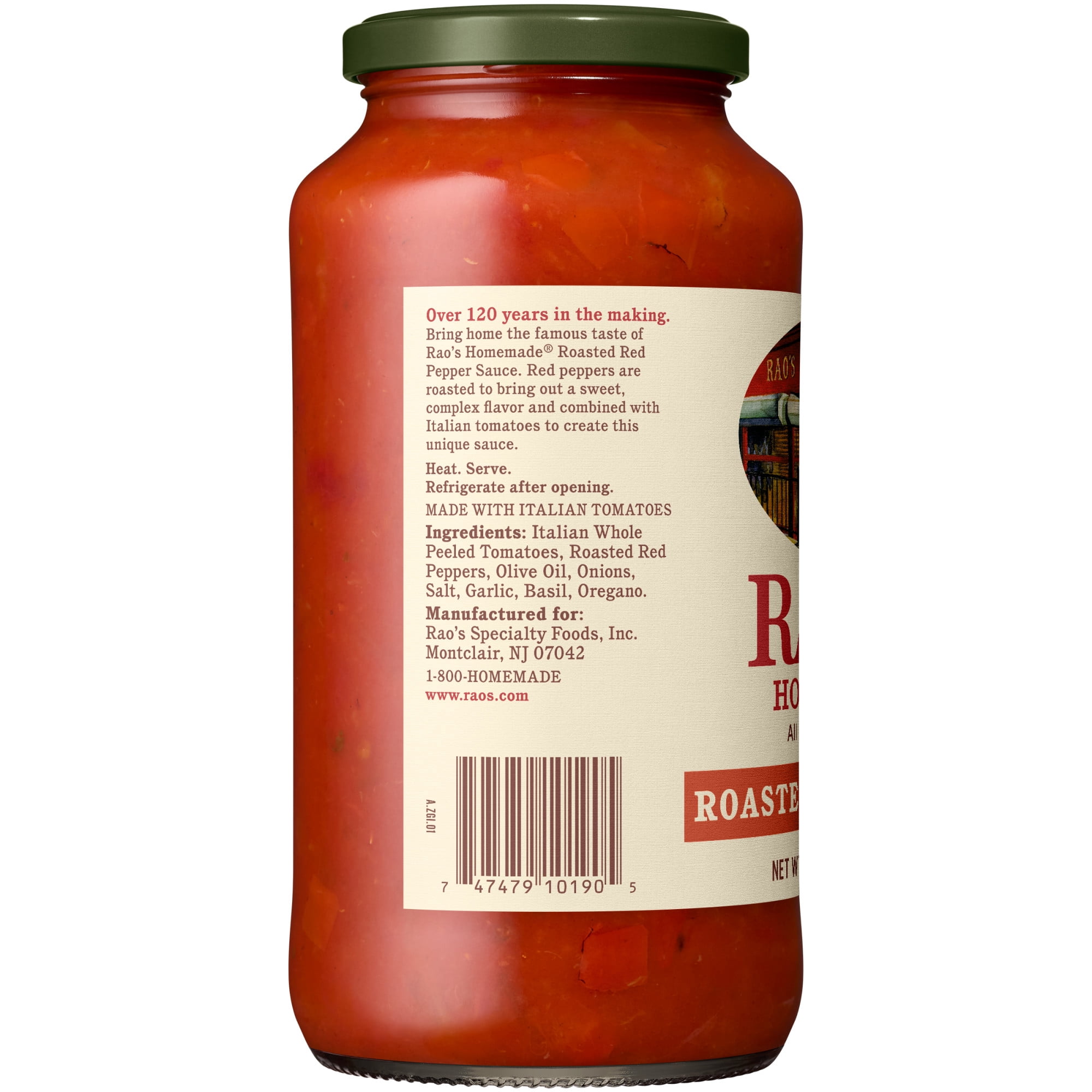 (3 pack) Rao's Homemade Roasted Red Pepper Sauce Made with Italian Tomatoes, 24 oz