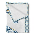 thumbnail image 2 of Letter S Soft Flannel Fleece Throw Blanket, Old Fashioned Alphabet Typography Design in a Frame with Azulejo Motifs, Cozy Plush for Indoor and Outdoor Use, 50" x 70", Blue Yellow Orange, by Ambesonne, 2 of 5