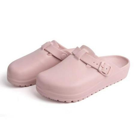 

Minimalist Solid Color Clogs Casual Slip On Closed Toe Platform Soft Sole Garden Clogs Non-slip EVA Beach Shoes Outdoor Clog Slides Sandals-36
