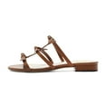 thumbnail image 2 of XYD Women Round Open Toe Strappy Flat Sandal Multi Bowknot T-Bar Slip On Low Heel Summer Daily Shoes Size 10 Brown, 2 of 4
