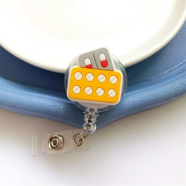 ID Card Holder Nurse Badge Reel Chest Card Work Card Retractable Badge Holder Exhibition Card Name Tag Easy Pull Buckle 10