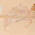 thumbnail image 2 of Crystal Crowns JITINX para mujer, novia, boda, fiesta de boda (oro rosa), 2 of 9