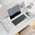 thumbnail image 6 of Topographic Mouse Pad 31.5 x 11.8 In, Large Keyboard Desk Pad Mat with with Non-Slip Base Stitched Edge, White and Black Computer Gaming Pad, Long XL Extended Mousepad for Office (Style A), 6 of 7
