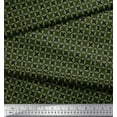thumbnail image 2 of Soimoi Green Cotton Duck Fabric Flower Geometric Print Fabric by the Yard 42 Inch Wide, 2 of 3