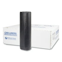 Inteplast Group High-Density Trash Bag, 40 x 48, 45gal, 16mic, Black, 25/Roll, 10 Rolls/Carton