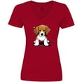 thumbnail image 3 of Inktastic Beagle Women's V-Neck T-Shirt, 3 of 5
