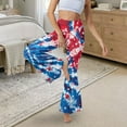 thumbnail image 5 of Xoenoiee Women's Flared Leggings Stretch Flared Pants Butt Lifting High Waist Flare Leg Yoga Pants Soft Bootcut Yoga Pants Bell Bottom Pants for Work, Gym, Casual, XS, American Flag Tie-Dye Star, 5 of 6