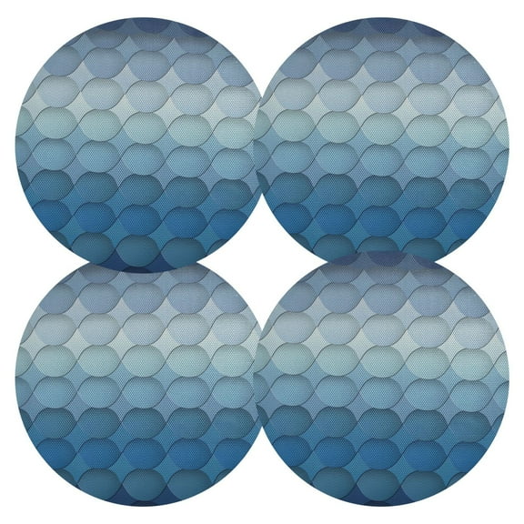 Ryvnso Blue Artistic Pattern Round Plate Mats Dining Table Placemat Set of 4 for Holiday Decoration