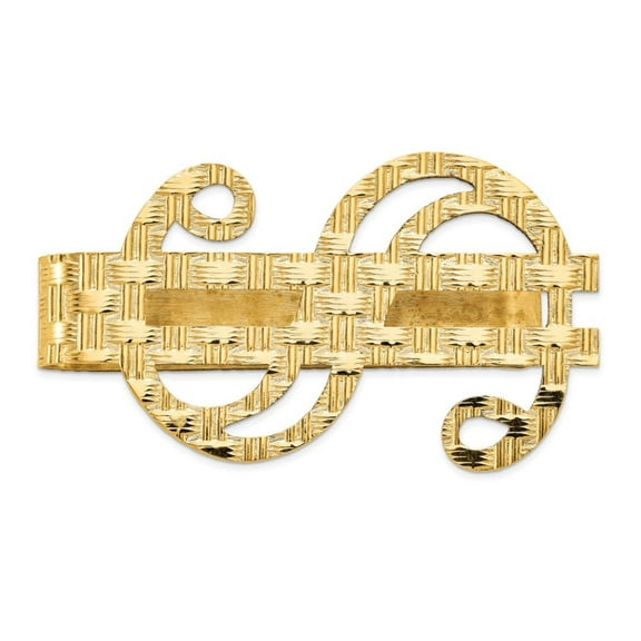 Primal Gold 14 Karat Yellow Gold Textured Dollar Sign Money Clip