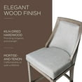thumbnail image 6 of Maven Lane Vienna Bar Stool, Reclaimed Oak Finish w/ Ash Grey Fabric Upholstery, 6 of 8