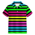 thumbnail image 4 of BOOMNY Toddler Infants Boys Polo Shirts Short Sleeve Buttons T Shirts For Kids Striped Breathable Loose Fit Cozy Childrens Dailywear, 4 of 4