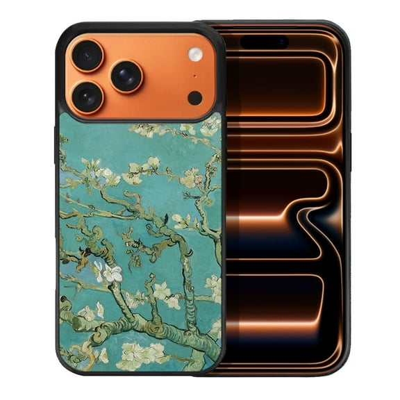 WIRESTER Shockproof Soft Rubber Cover Case for Apple iPhone 17 Pro Max 6.9" 2025, Almond Blossom Van Gogh