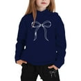 thumbnail image 2 of Tiweut Girls Outfits Bow Print Long Sleeve Hoodies and Shorts Kids Clothes Set,2-3 Y, 2 of 3