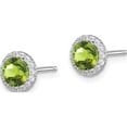 thumbnail image 2 of Sterling Silver Rhodium-Plated Peridot And Cz Post Earrings (8 X 8) Made In China qe12613pe, 2 of 5