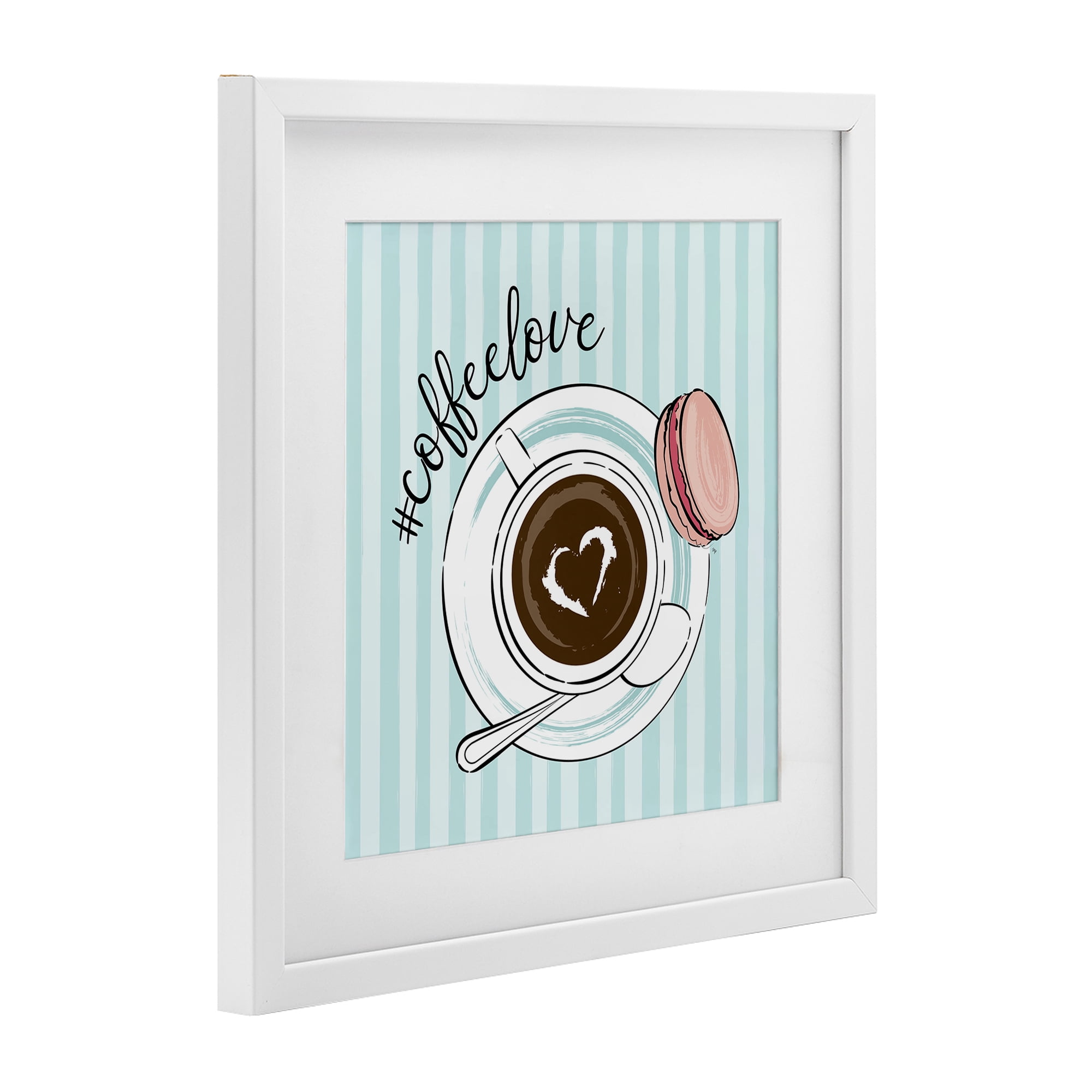 Stupell Industries Coffee Love Hashtag White Framed Print Under Glass, design by Martina Pavlova