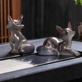 thumbnail image 4 of Color Changing Fox Tea Pet Figurine, Ceramic Gongfu Tea Companion, Decorative Ornament for Desk & Shelf, 4 of 9