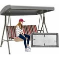 thumbnail image 3 of Outdoor Swing Canopy Replacement Cover 3 Seater; Universal Patio Swing Cover, Waterproof Replacement Canopy Top Cover for Garden Swing Chair Patio Hammock (Swing not Included), 3 of 8